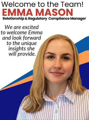 Welcome Emma Mason, Relationship & Regulatory Compliance Manager